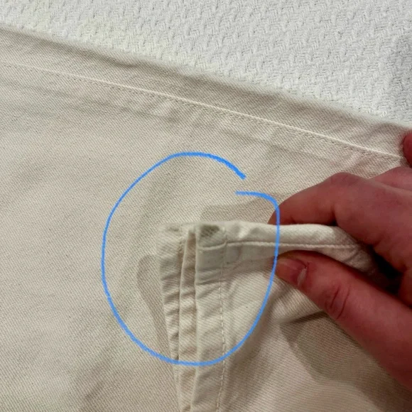 NWT Madewell Wide Sweep Trousers Minimalist Wide Leg Cream Denim Jeans 33 FLAW - Picture 14 of 15